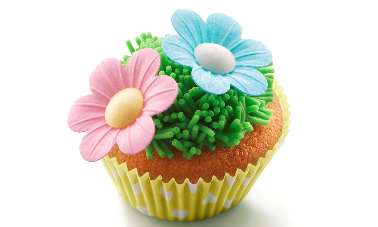 Decoratiebloemetjes in het gras