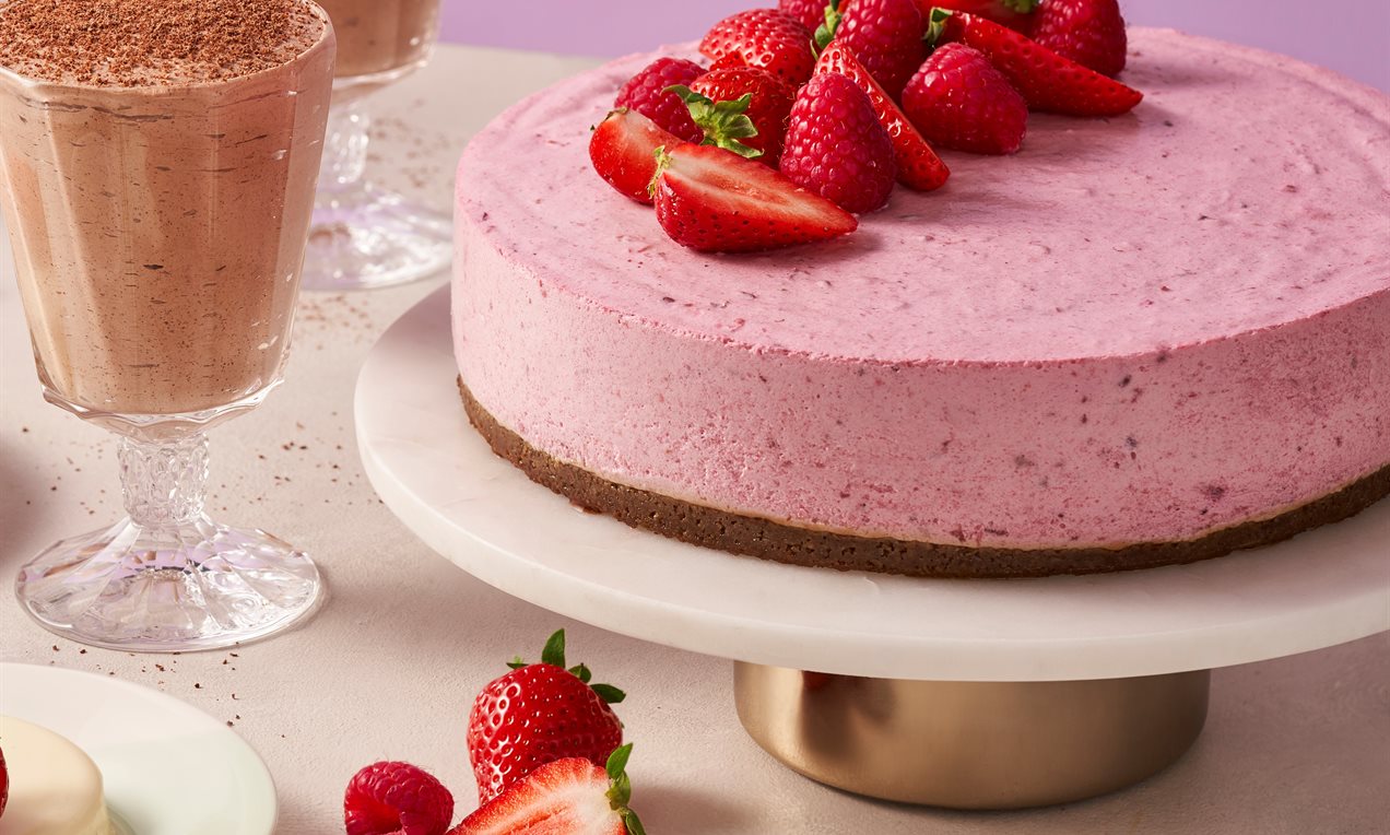 Vegan kwarktaart met roodfruit