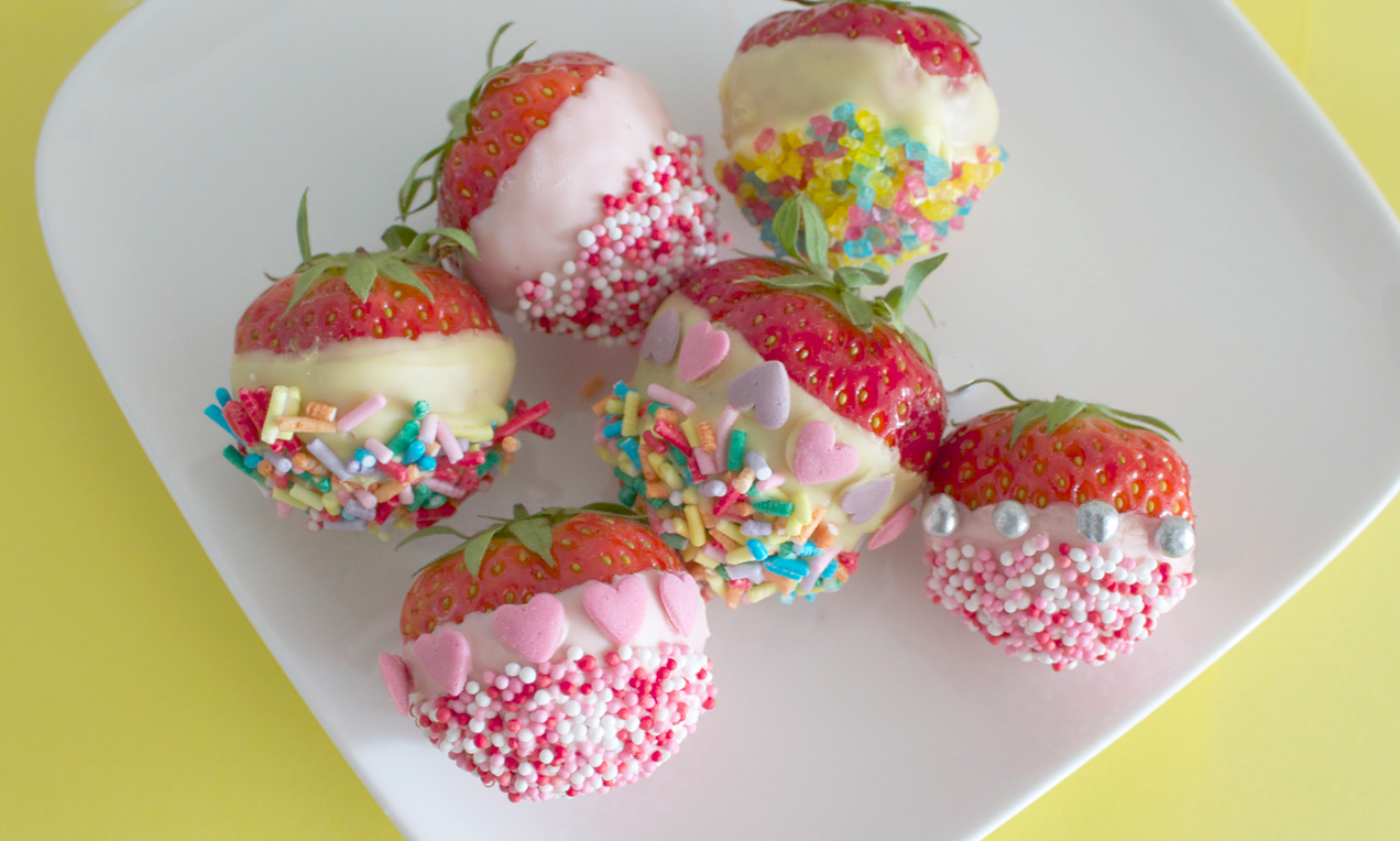 Aardbeien met chocodip