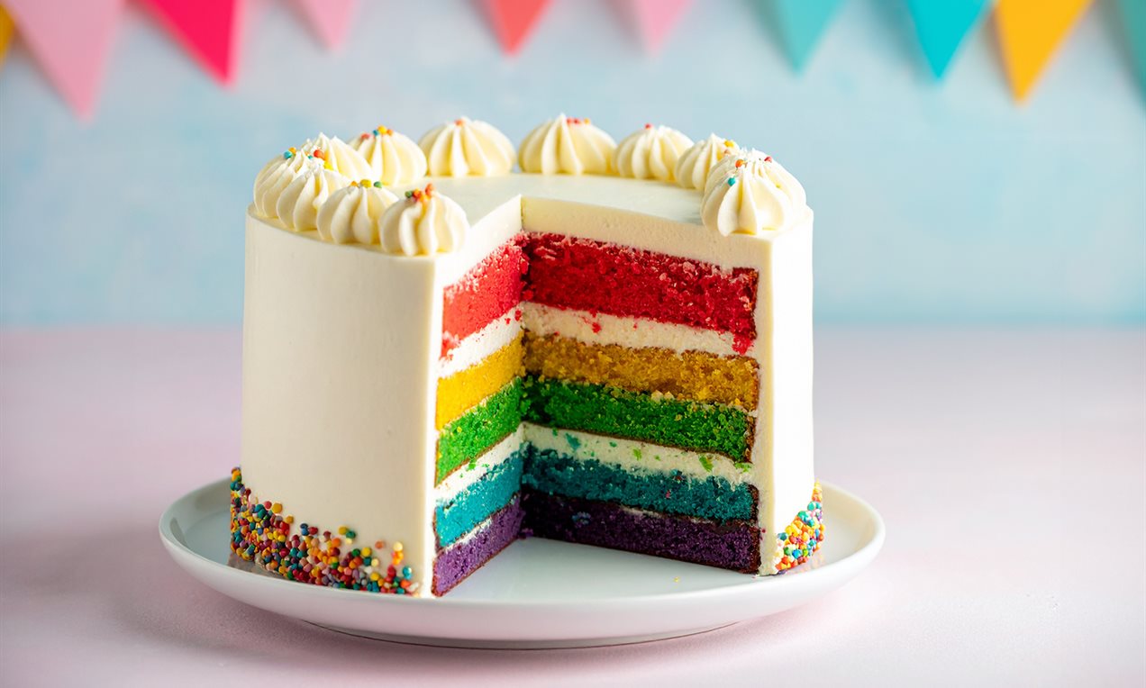 Regenboog taart