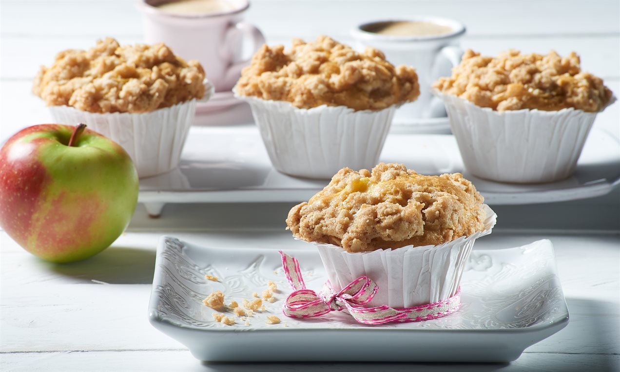 Appel-kruimelmuffins (Vegan)