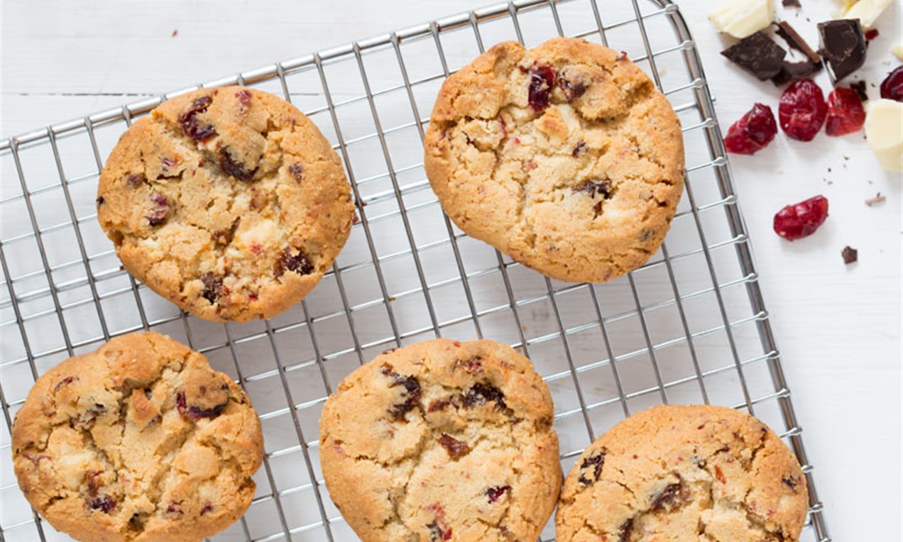 Triple Chocolate Chip Cookies met cranberries