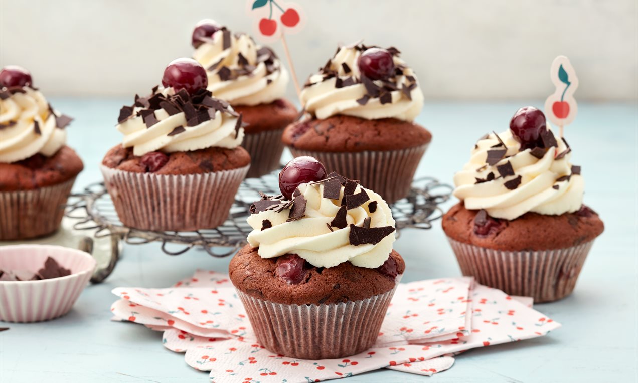Schwarzwälder Kirsch-Cupcakes