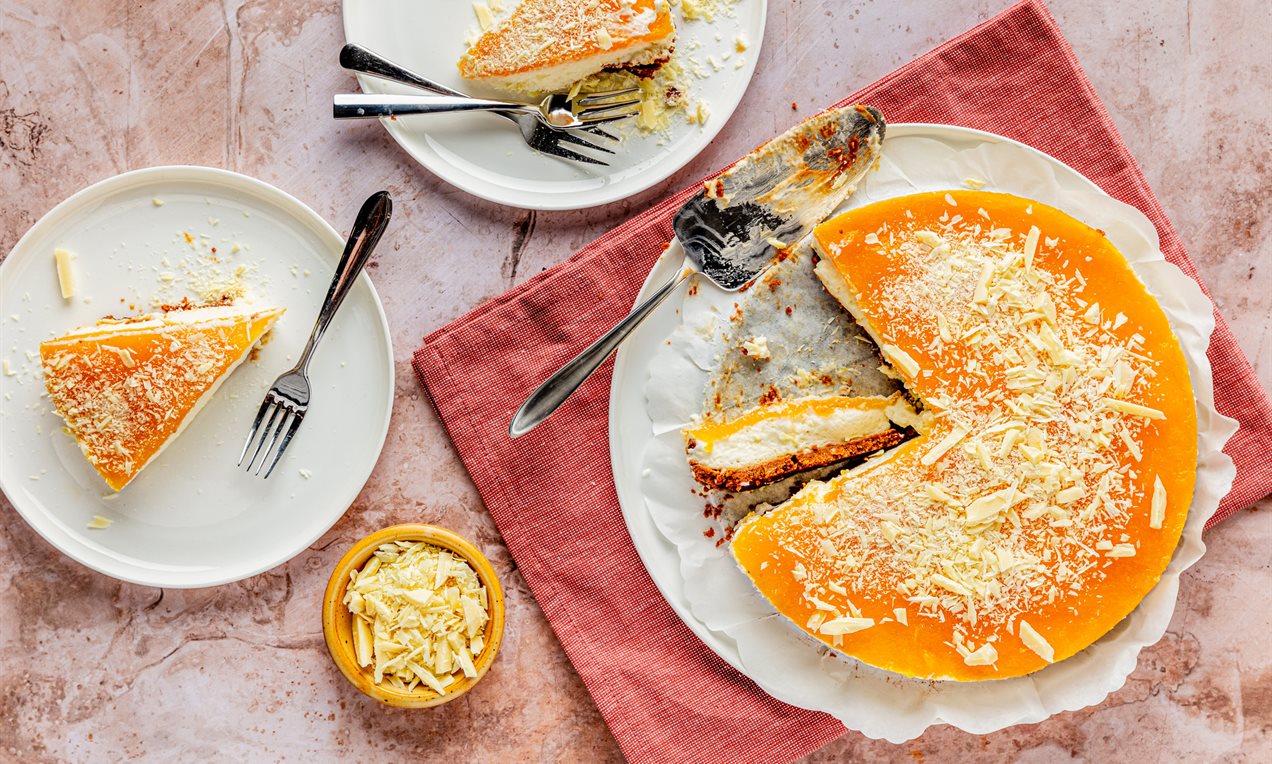 Mango MonChoutaart met witte chocolade