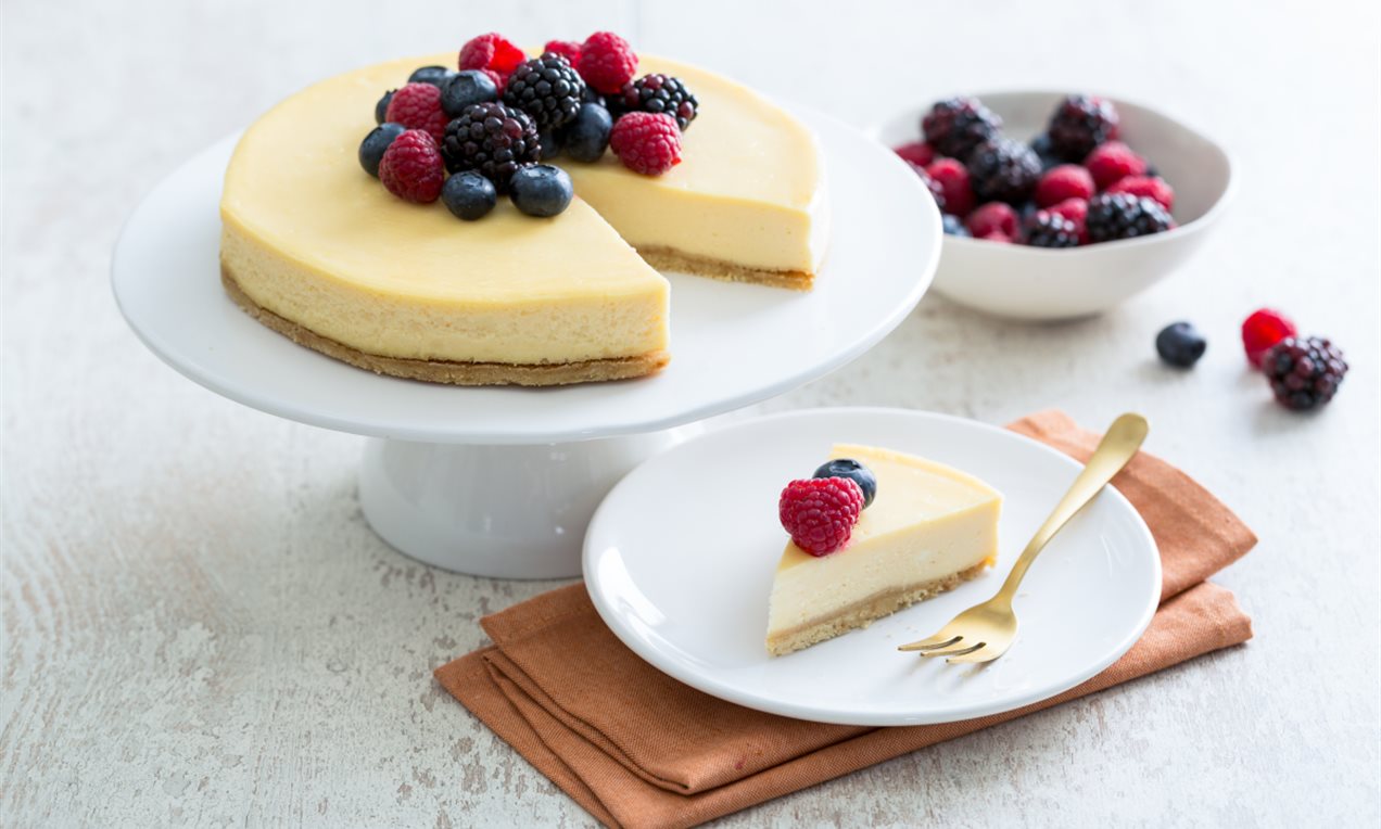 Cheesecake met kruimelbodem