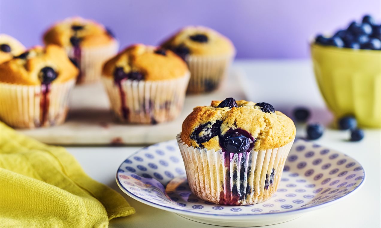 Citroen blauwe bessen vegan muffins